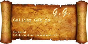 Gellisz Géza névjegykártya
